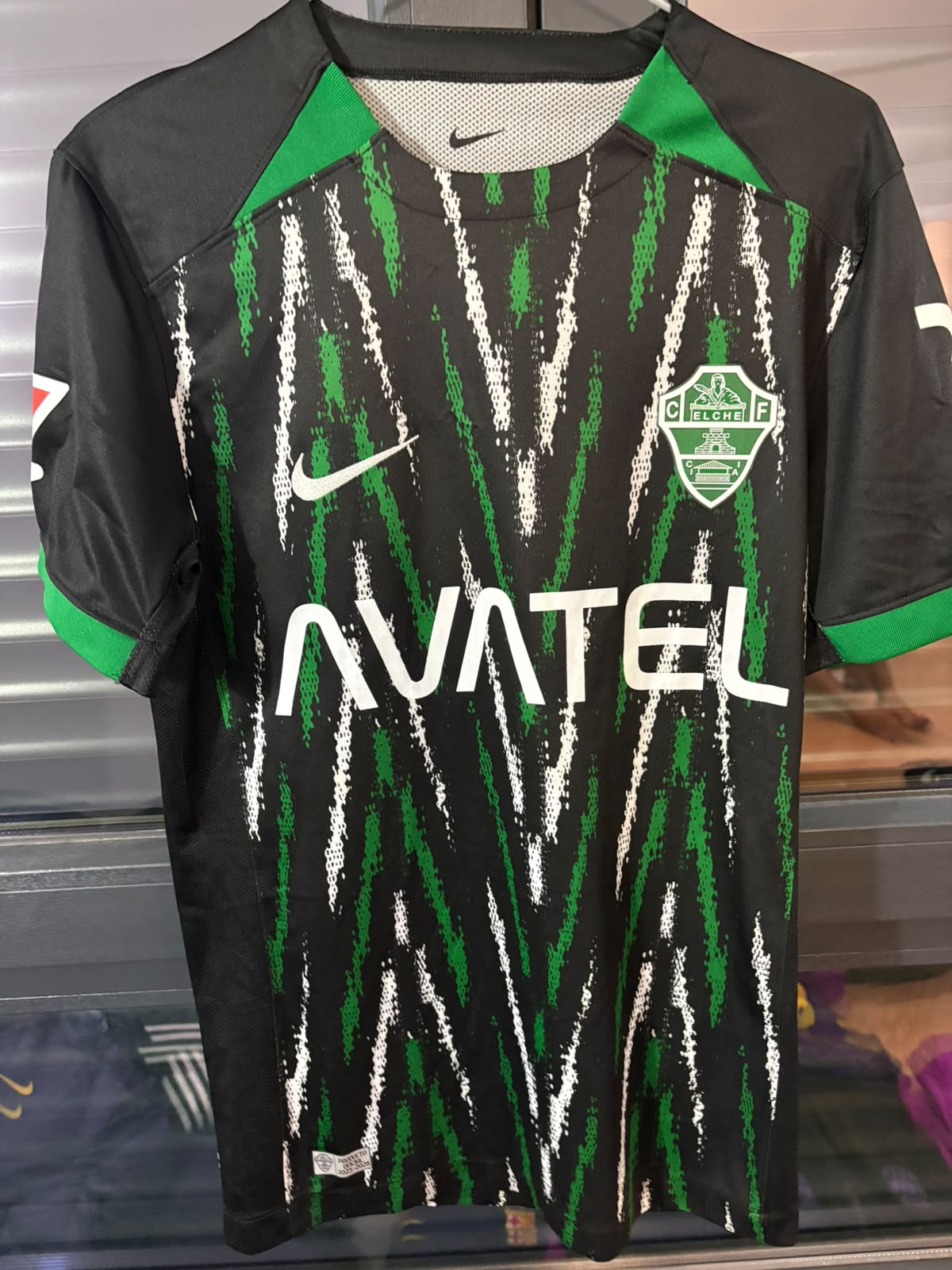Camisa Elche CF Preta e Verde - Pedrosa 3 - Nike - Player Issue
