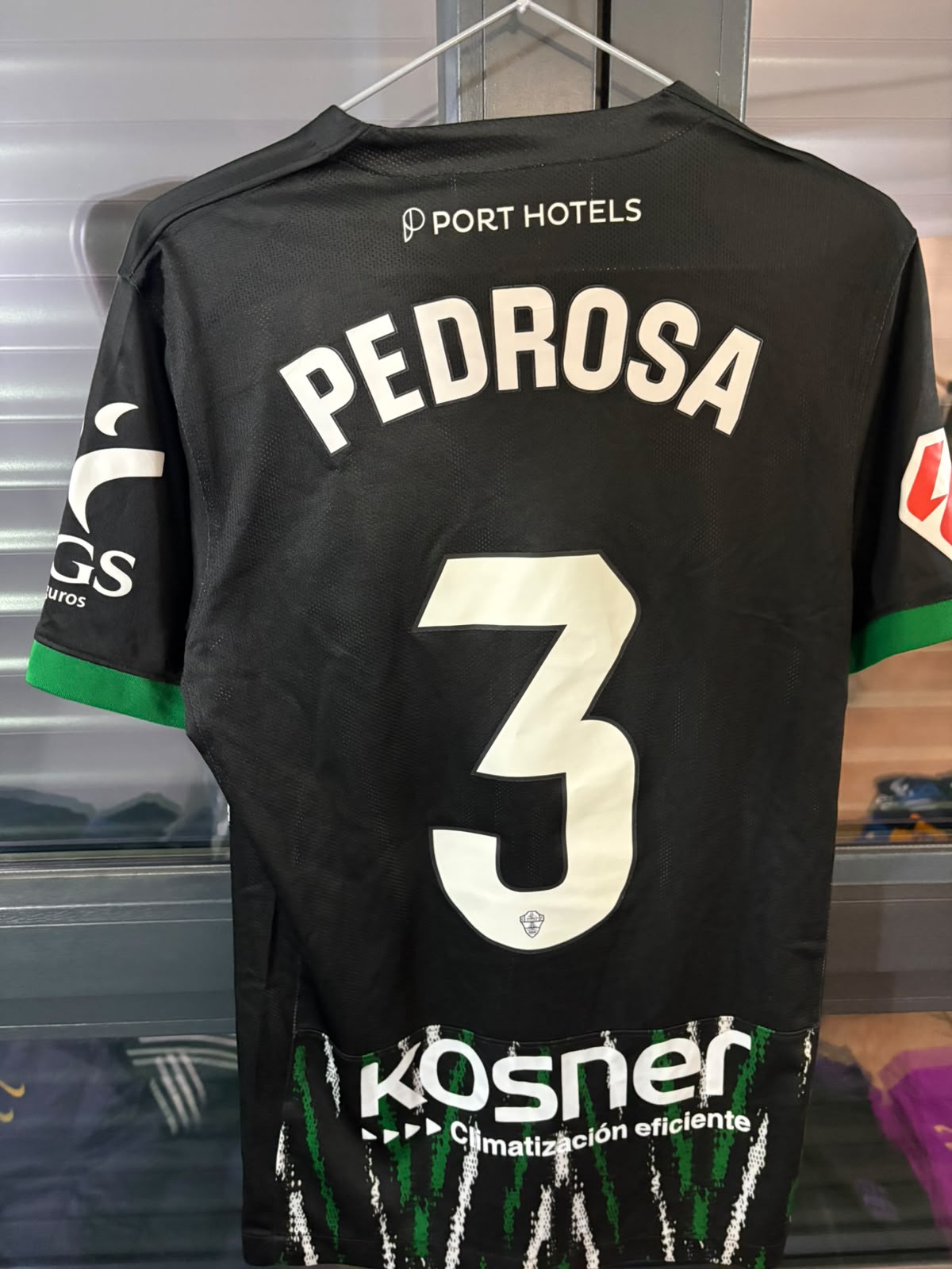 Camisa Elche CF Preta e Verde - Pedrosa 3 - Nike - Player Issue