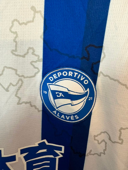Camisa Deportivo Alavés Azul e Branco - 25 Anos Dortmund - Calebe 20 - Puma