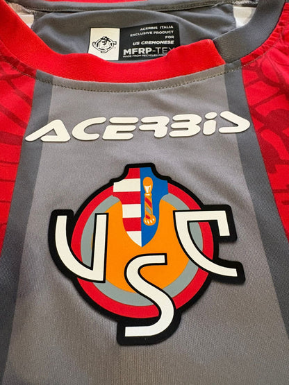 Camisa US Cremonese Cinza e Vermelha - Grassi 33 - Acerbis - De Jogo