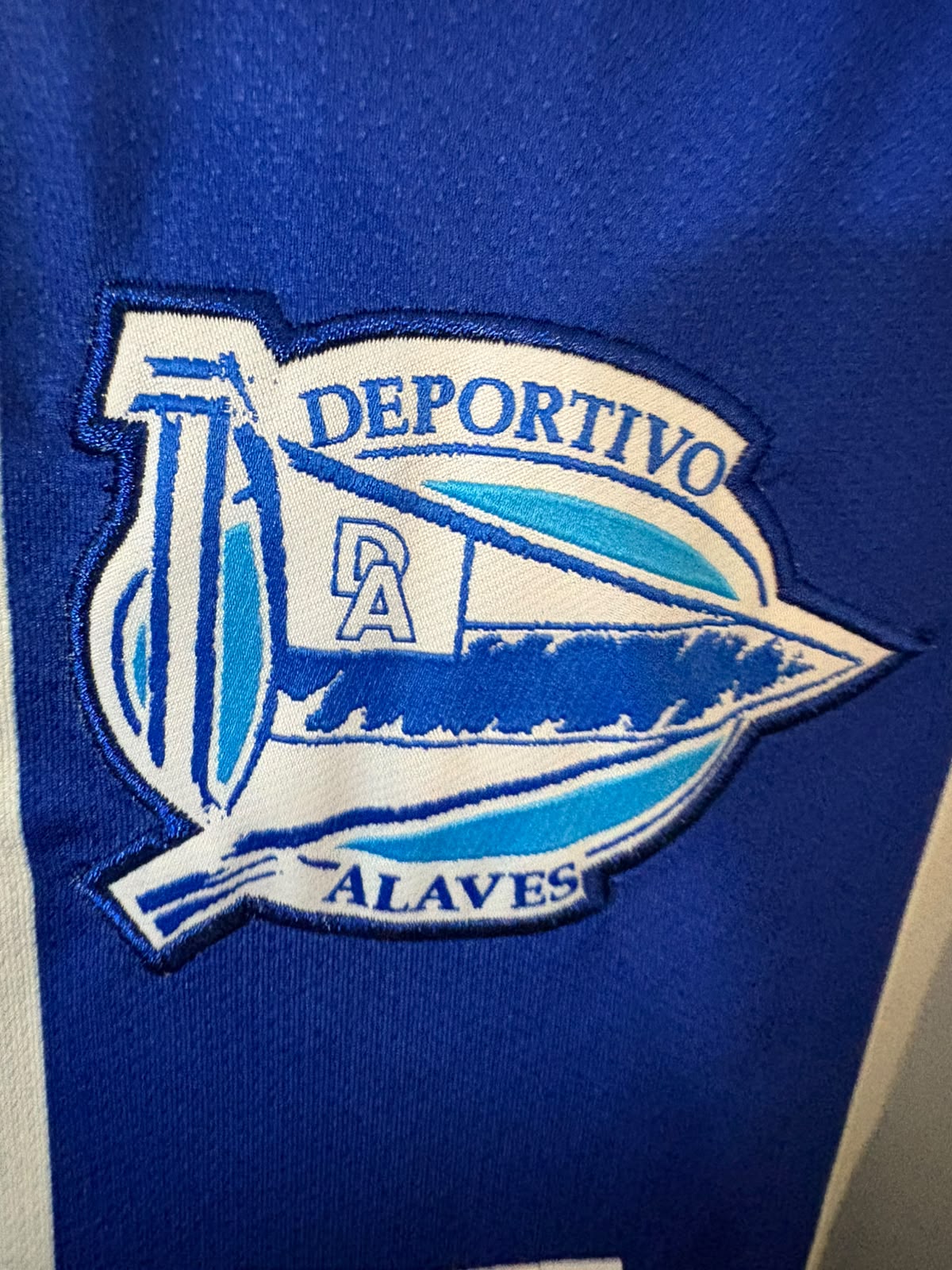 Camisa Deportivo Alavés Azul e Branco - Laguardia 5 - Kelme