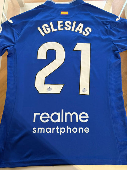 Camisa Getafe CF Azul Titular - Iglesias 21 - Joma - De Jogo