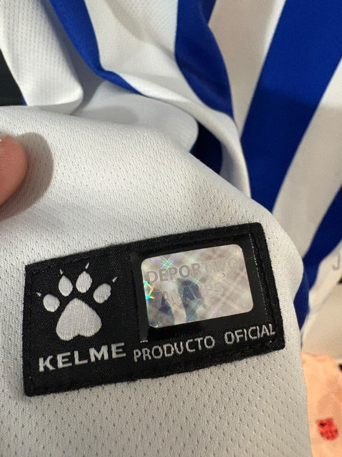 Camisa Deportivo Alavés Azul e Branco - Maripán 6 - Kelme