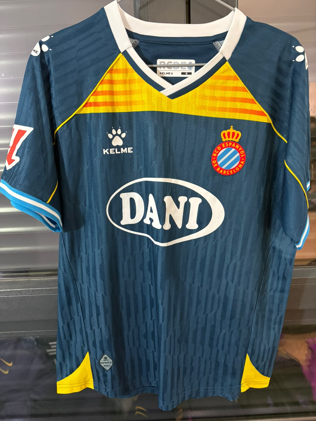 Camisa RCD Espanyol Azul-Marinho - Senyera Catalã - El Hilali 23 - Kelme