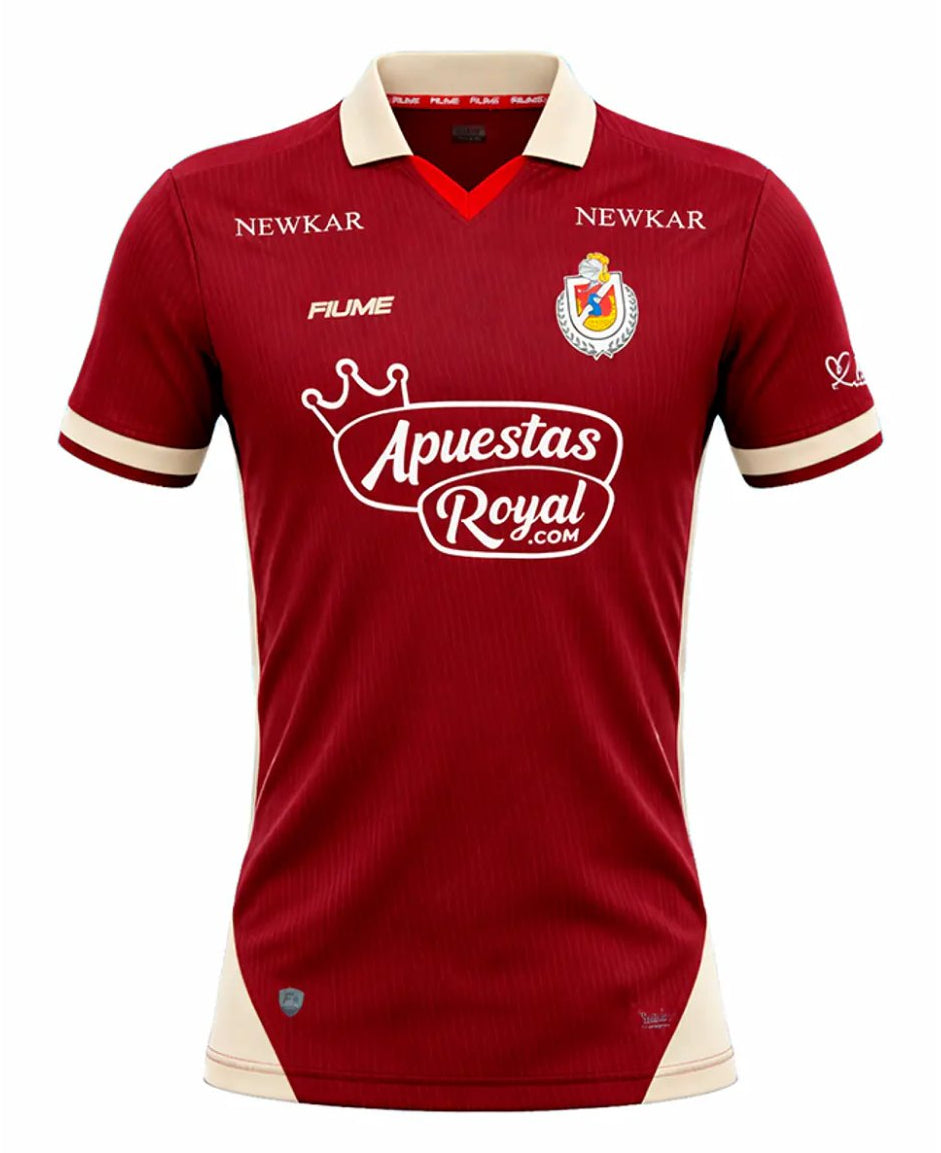 Camisa Deportes La Serena Home 2026 Fiume – frente grená com gola polo creme