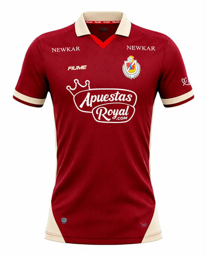 Camisa Deportes La Serena Home 2026 Fiume – frente grená com gola polo creme