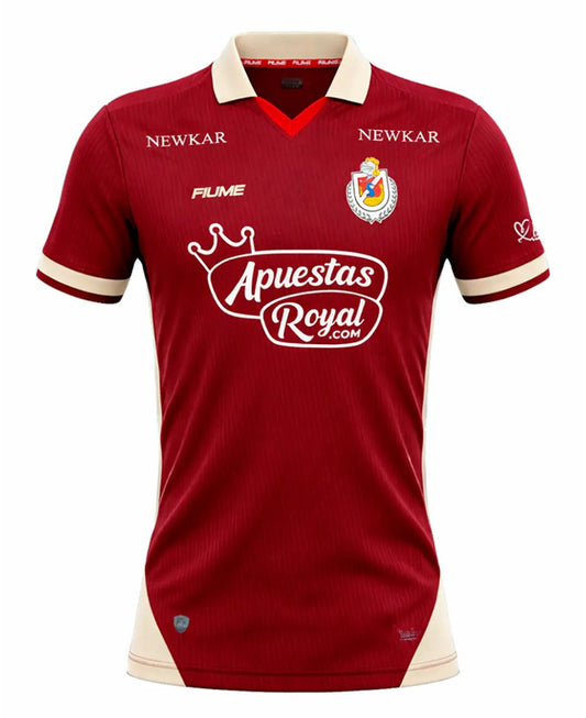 Camisa Deportes La Serena Home 2026 Fiume – frente grená com gola polo creme