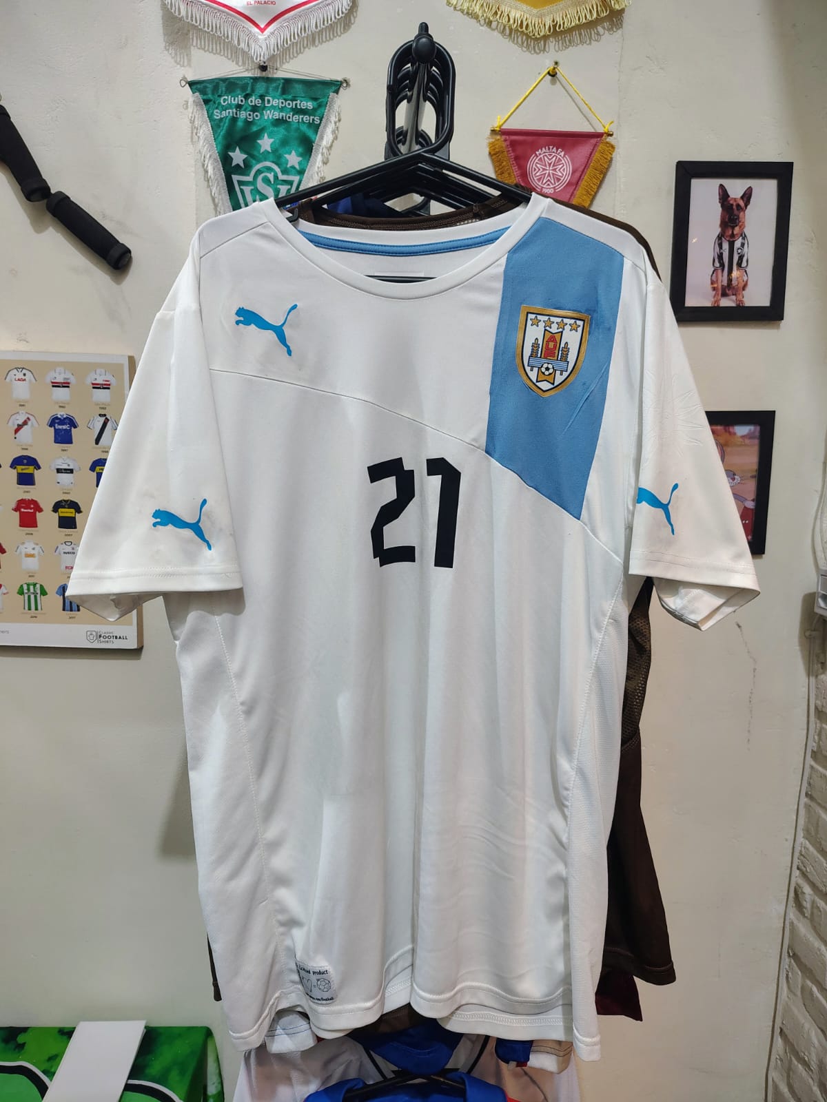Camisa Uruguai Away Puma #21 Cavani – frente